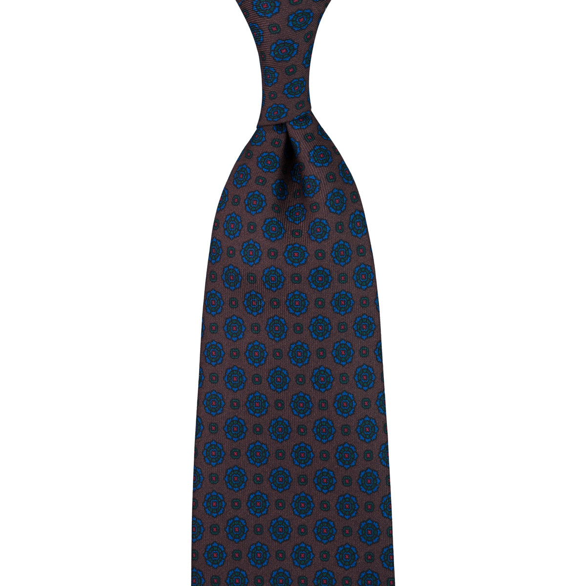 Ancient Madder Silk Tie - Brown - Hand-Rolled