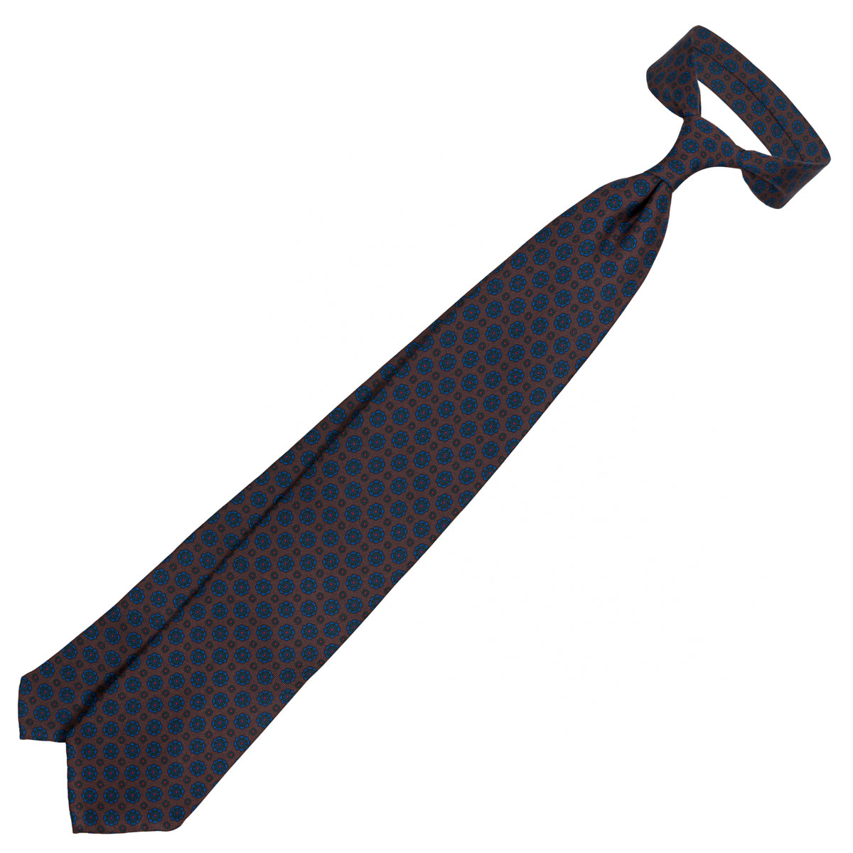 Ancient Madder Silk Tie - Brown - Hand-Rolled
