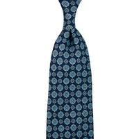 Anniversary Collection - Floral Printed Silk Tie - Navy
