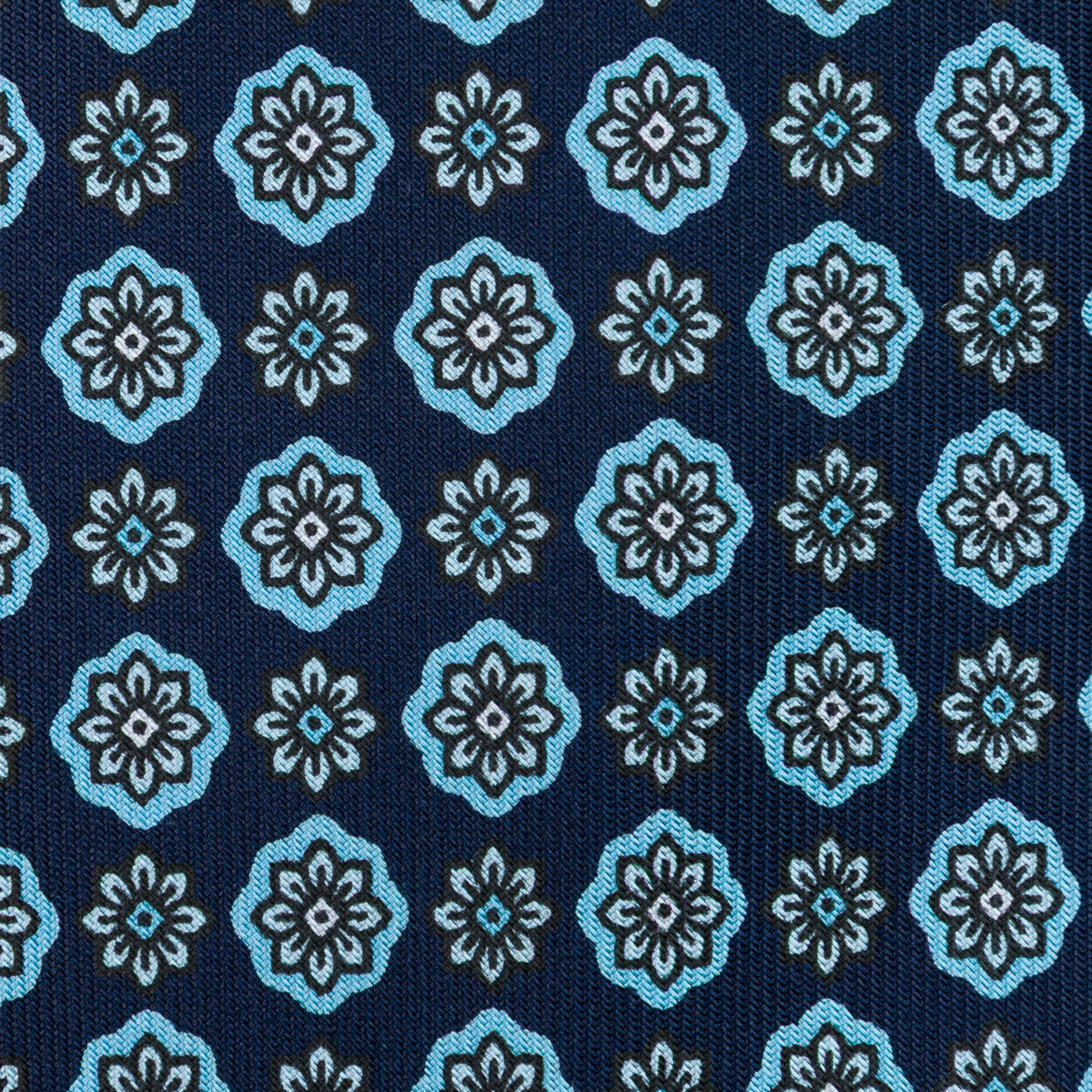 Anniversary Collection - Floral Printed Silk Tie - Navy