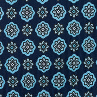 Anniversary Collection - Floral Printed Silk Tie - Navy