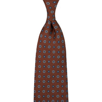 Floral Printed Silk Tie - Beech - Hand-Rolled