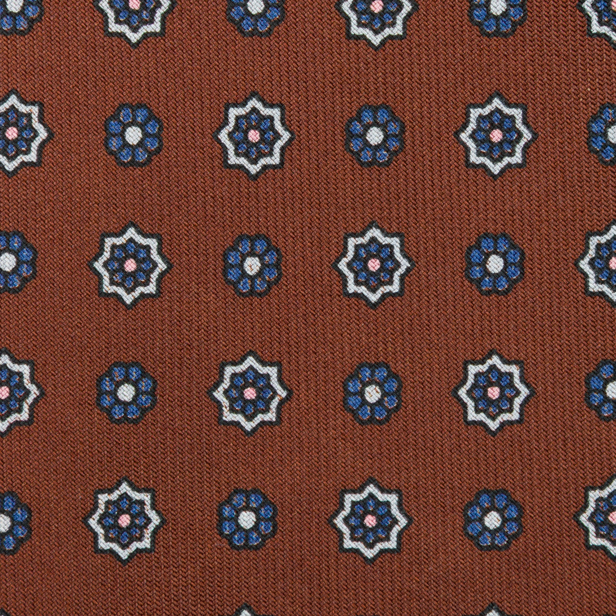 Floral Printed Silk Tie - Beech - Hand-Rolled