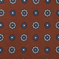 Floral Printed Silk Tie - Beech - Hand-Rolled
