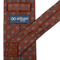 Floral Printed Silk Tie - Beech - Hand-Rolled