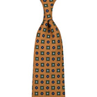 Floral Printed Silk Tie - Honey - Hand-Rolled