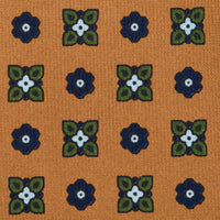 Floral Printed Silk Tie - Honey - Hand-Rolled