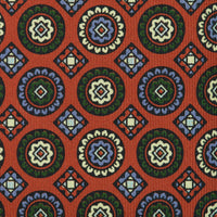 Floral Printed Silk Tie - Rust - Hand-Rolled