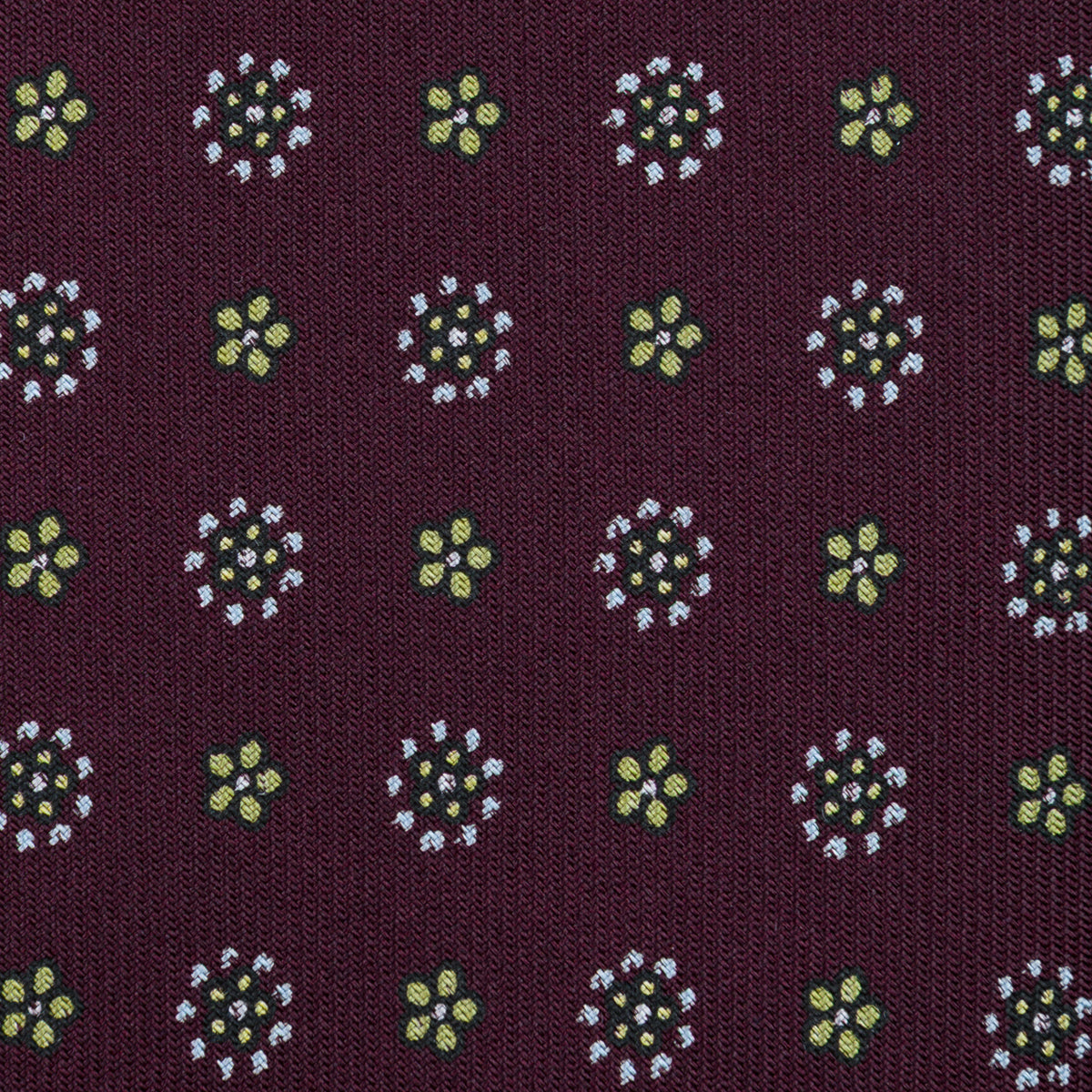 Floral Printed Silk Tie - Eggplant - Hand-Rolled