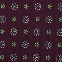 Floral Printed Silk Tie - Eggplant - Hand-Rolled