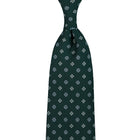 Floral Printed Silk Tie - Madder Green - Hand-Rolled