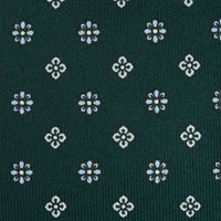 Floral Printed Silk Tie - Madder Green - Hand-Rolled