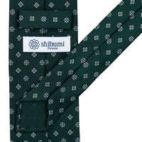 Floral Printed Silk Tie - Madder Green - Hand-Rolled