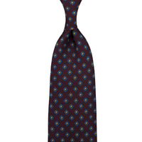 Shibumi-Flower Printed Silk Tie - Eggplant - Hand-Rolled
