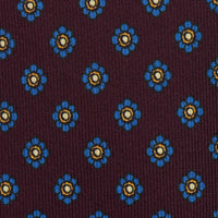 Shibumi-Flower Printed Silk Tie - Eggplant - Hand-Rolled