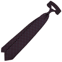 Shibumi-Flower Printed Silk Tie - Eggplant - Hand-Rolled