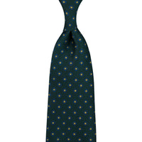 Shibumi-Flower Printed Silk Tie - Madder Green - Hand-Rolled