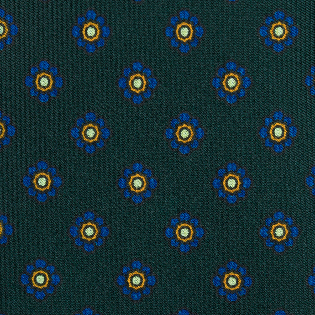 Shibumi-Flower Printed Silk Tie - Madder Green - Hand-Rolled