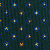 Shibumi-Flower Printed Silk Tie - Madder Green - Hand-Rolled