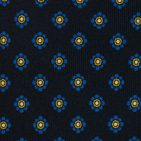 Shibumi-Flower Printed Silk Tie - Black - Hand-Rolled