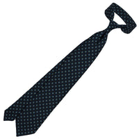 Shibumi-Flower Printed Silk Tie - Black - Hand-Rolled