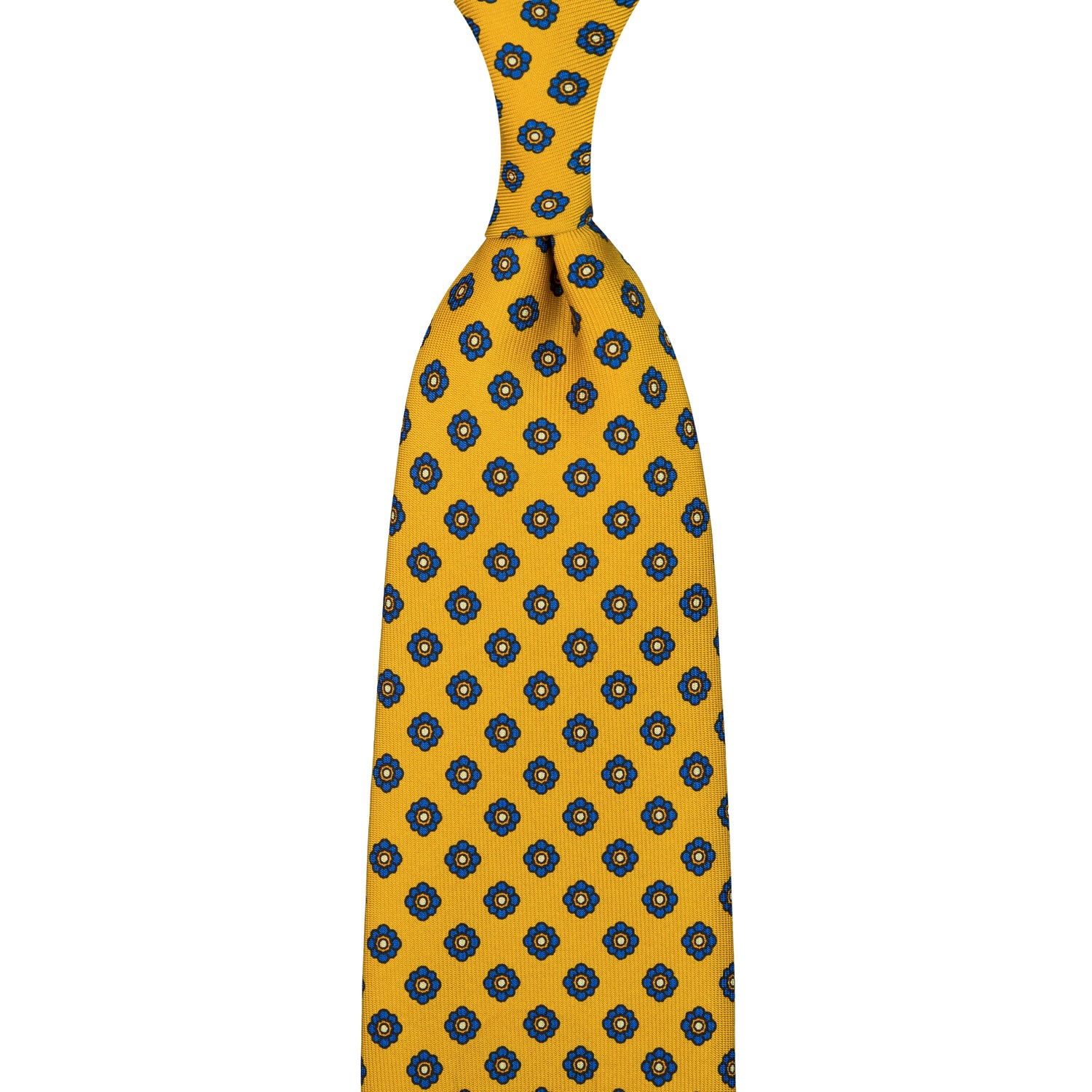 Shibumi-Flower Printed Silk Tie - Corn - Hand-Rolled