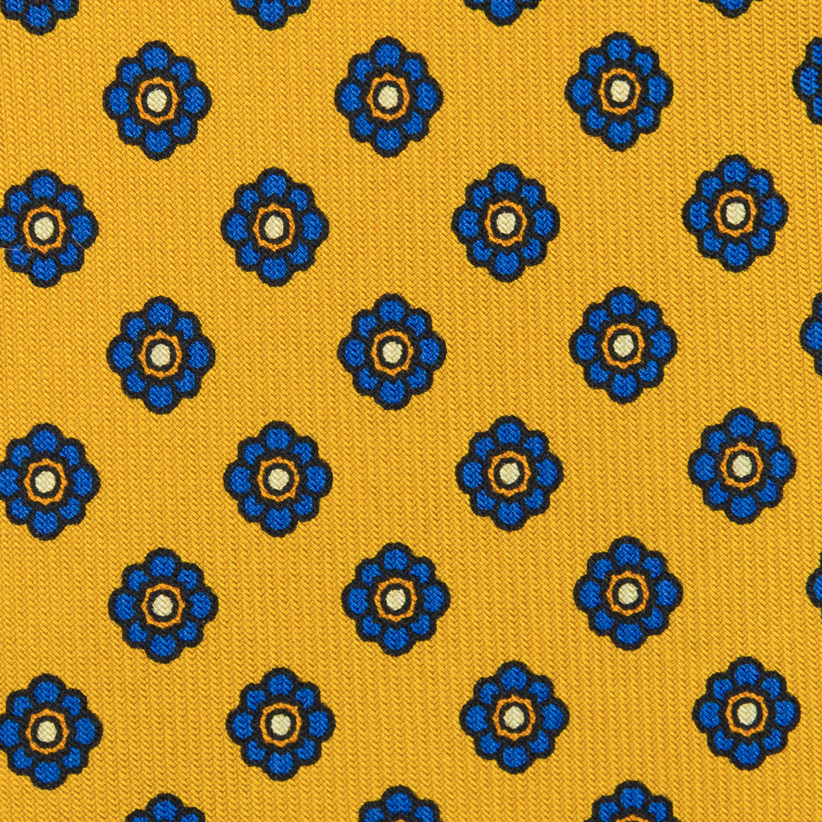 Shibumi-Flower Printed Silk Tie - Corn - Hand-Rolled