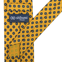 Shibumi-Flower Printed Silk Tie - Corn - Hand-Rolled