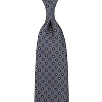 Shibumi-Flower Printed Silk Tie - Grey - Handrolled