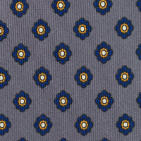 Shibumi-Flower Printed Silk Tie - Grey - Handrolled