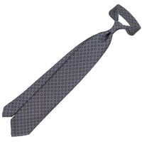 Shibumi-Flower Printed Silk Tie - Grey - Handrolled