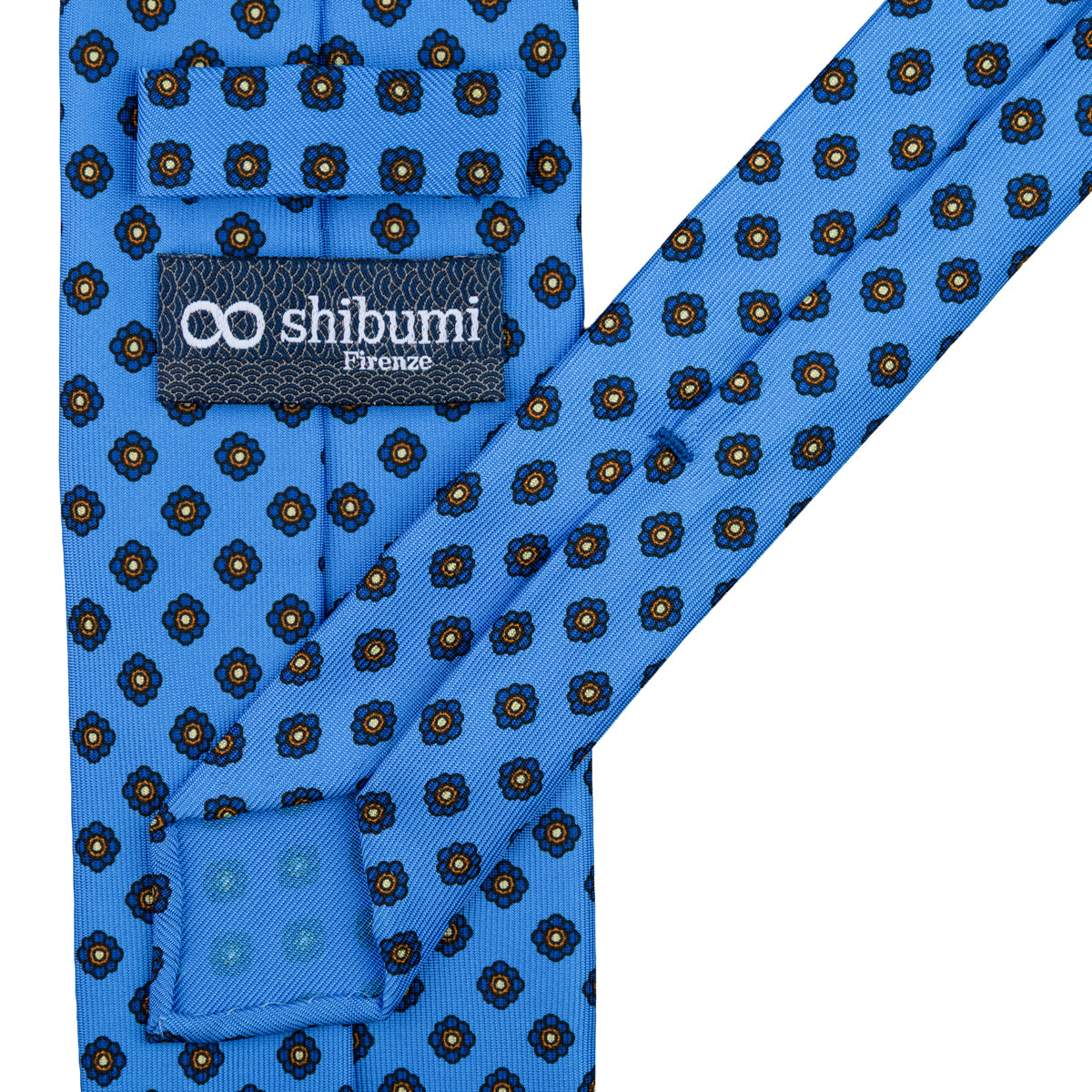 Shibumi-Flower Printed Silk Tie - Willow - Hand-Rolled