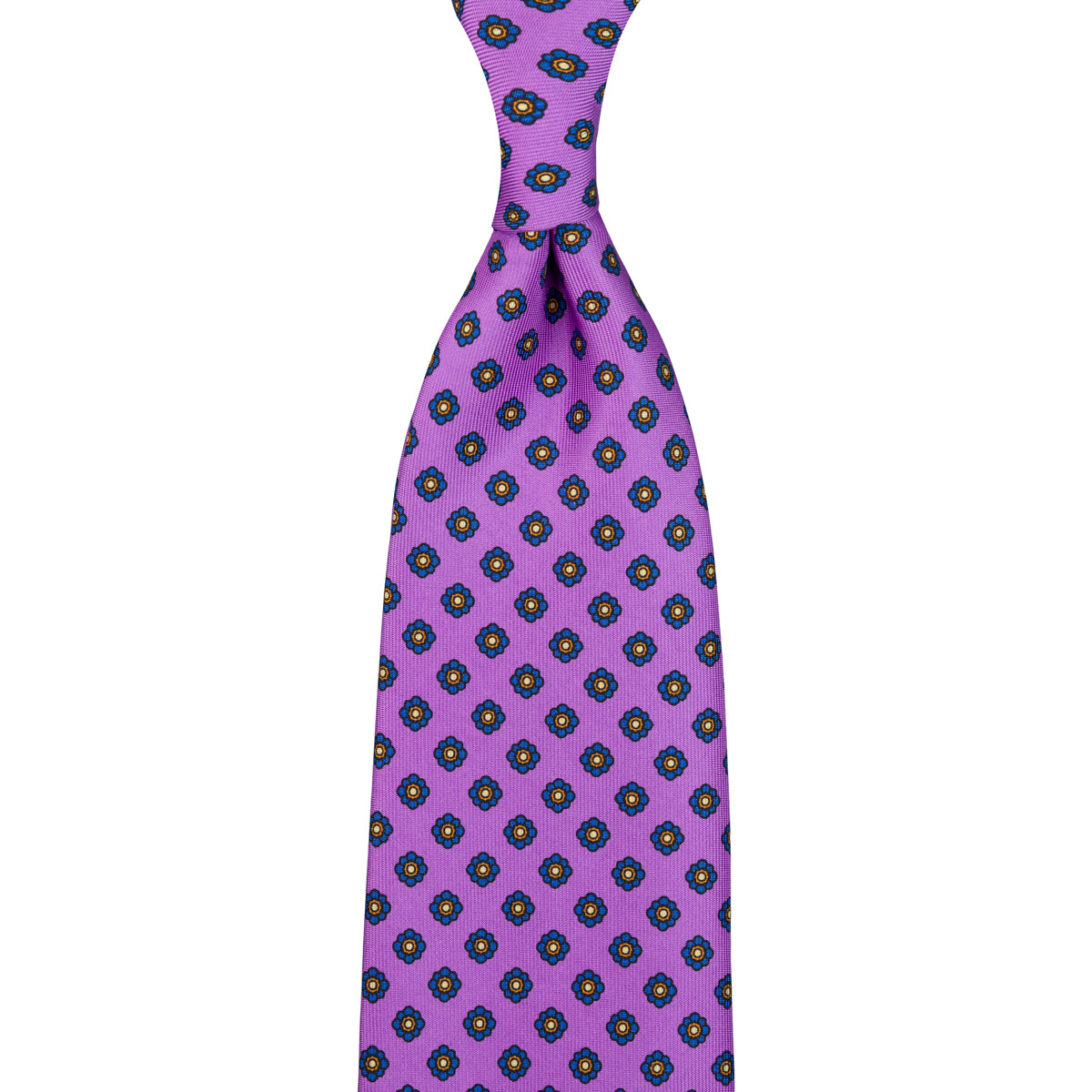 Shibumi-Flower Printed Silk Tie - Lilac - Hand-Rolled