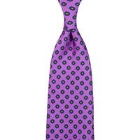 Shibumi-Flower Printed Silk Tie - Lilac - Hand-Rolled