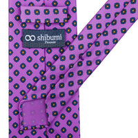 Shibumi-Flower Printed Silk Tie - Lilac - Hand-Rolled