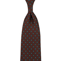 Shibumi-Flower Printed Silk Tie - Beech - Hand-Rolled
