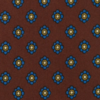 Shibumi-Flower Printed Silk Tie - Beech - Hand-Rolled
