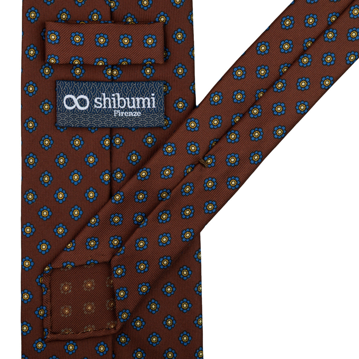Shibumi-Flower Printed Silk Tie - Beech - Hand-Rolled
