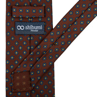 Shibumi-Flower Printed Silk Tie - Beech - Hand-Rolled