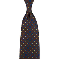 Shibumi-Flower Printed Silk Tie - Espresso - Hand-Rolled