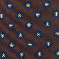 Shibumi-Flower Printed Silk Tie - Espresso - Hand-Rolled