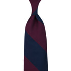 Block Stripe Grenadine / Garza Fina Silk Tie - Navy / Burgundy