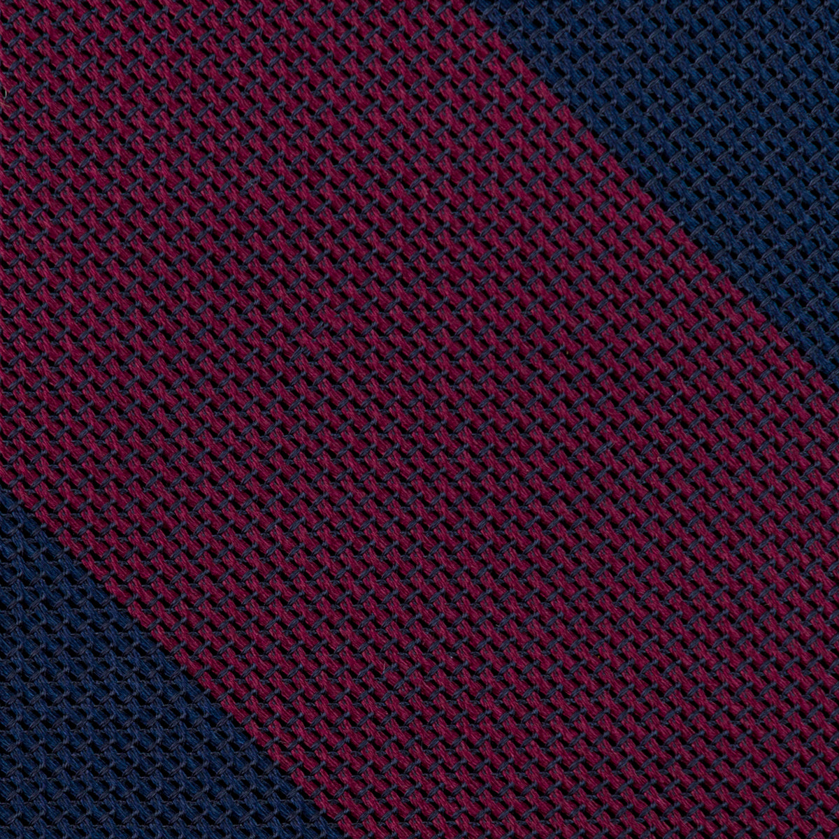 Block Stripe Grenadine / Garza Fina Silk Tie - Navy / Burgundy