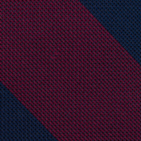 Block Stripe Grenadine / Garza Fina Silk Tie - Navy / Burgundy