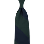 Block Stripe Grenadine / Garza Fina Silk Tie - Navy / Forest Green