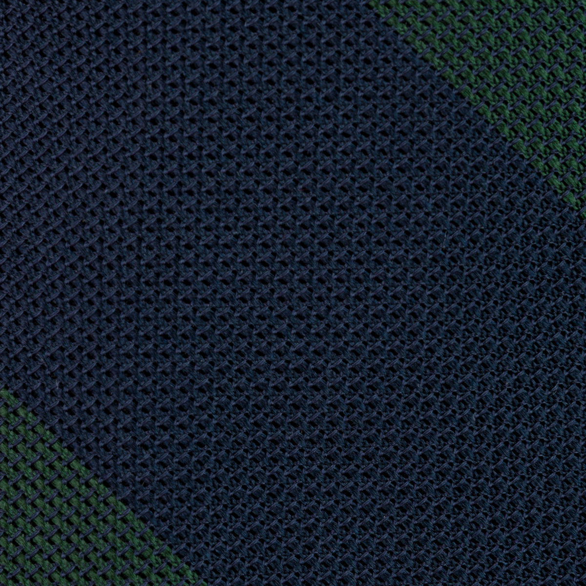 Block Stripe Grenadine / Garza Fina Silk Tie - Navy / Forest Green