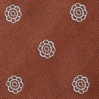 Shibumi-Flower Jacquard Silk Tie - Copper - Hand-Rolled
