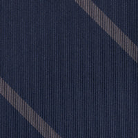 Japanese Repp Stripe Silk Tie - Midnight / Grey