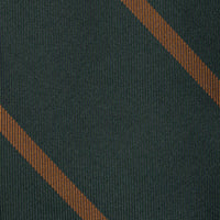 Japanese Repp Stripe Silk Tie - Bottle / Copper