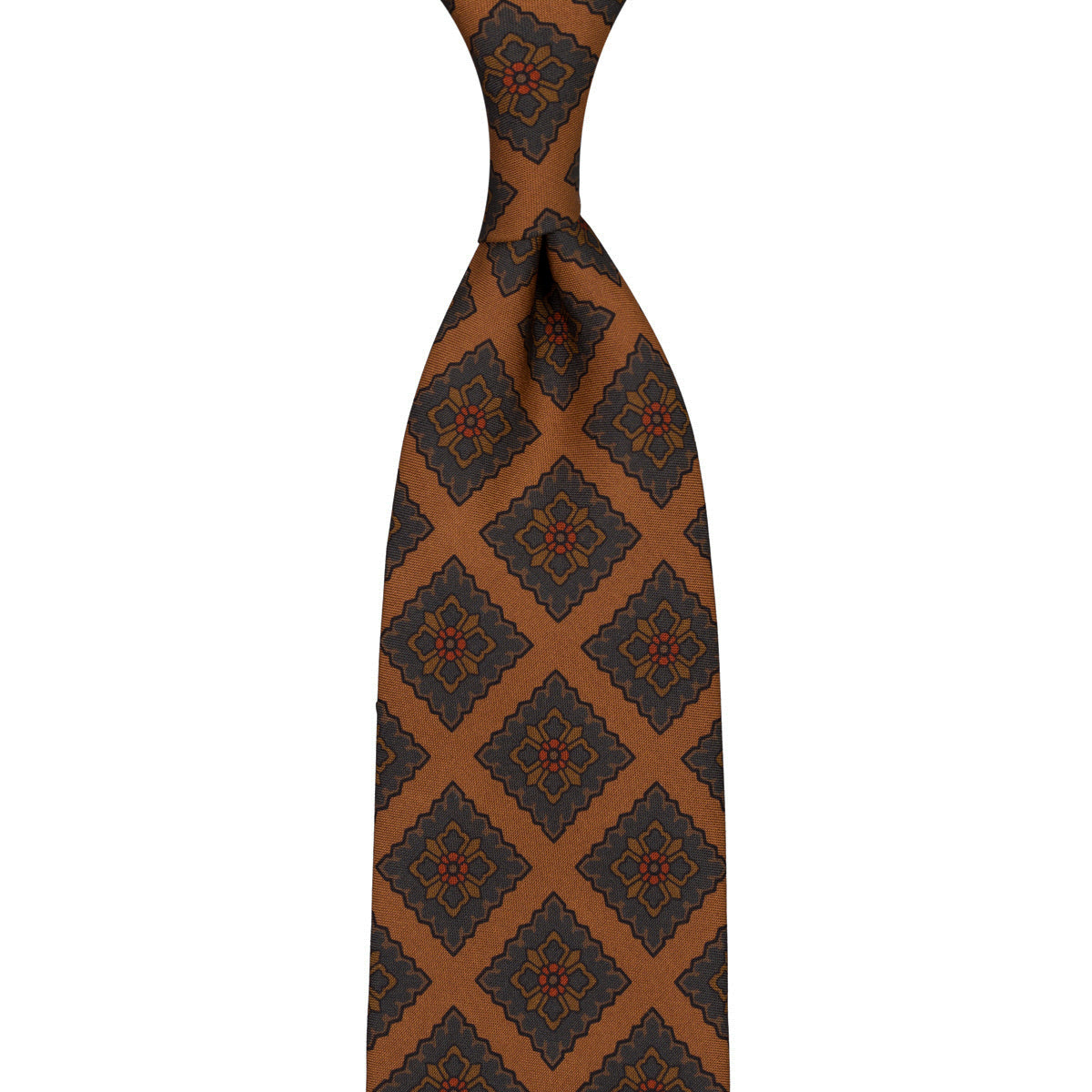 Copper Madder Silk Tie - Oatmeal - Hand-Rolled